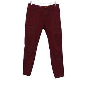 Anthropologie Pilcro and the Letterpress Burgundy  Skinny Cargo Pants Size 2